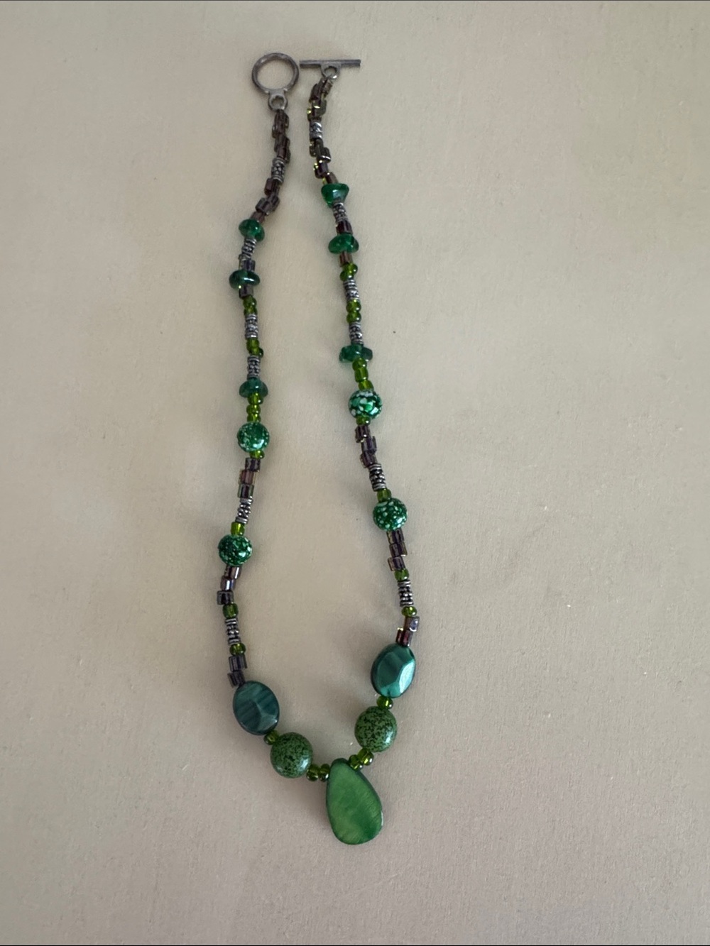 Green Beaded Statement Necklace